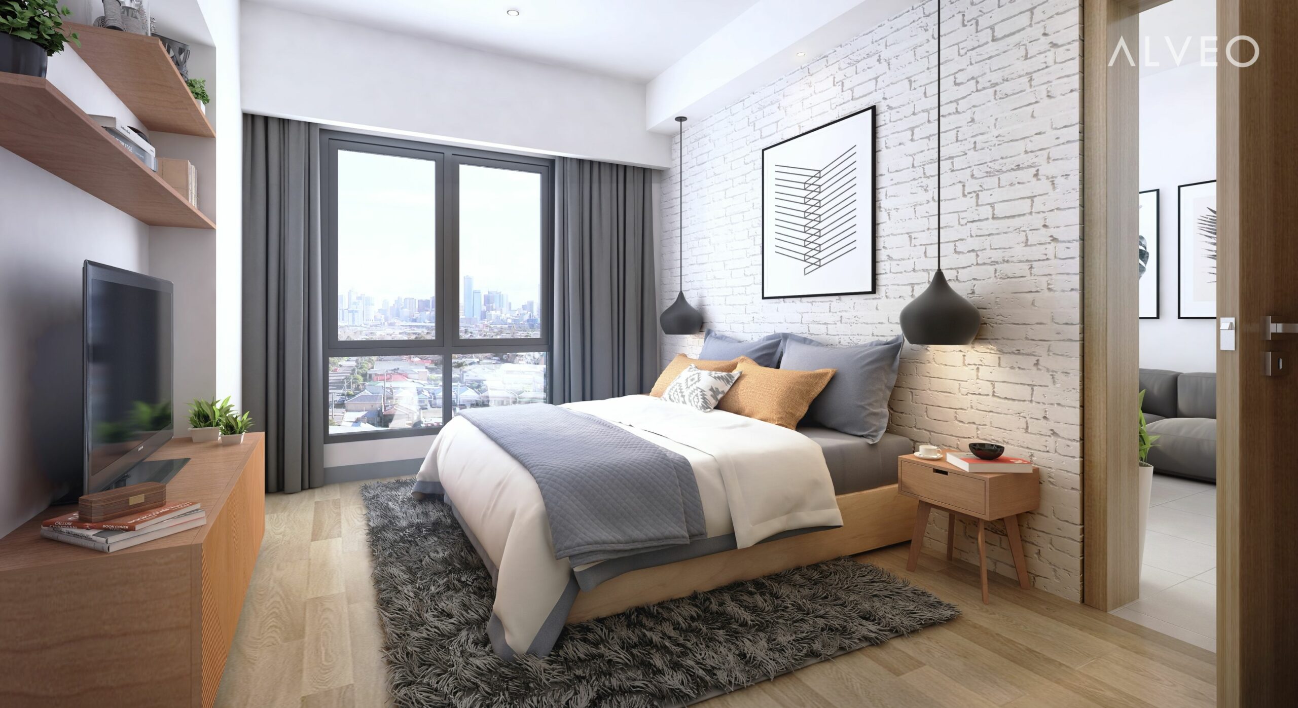 VIENTO AT CERCA - 1BR Unit Bedroom (藝術家視角)